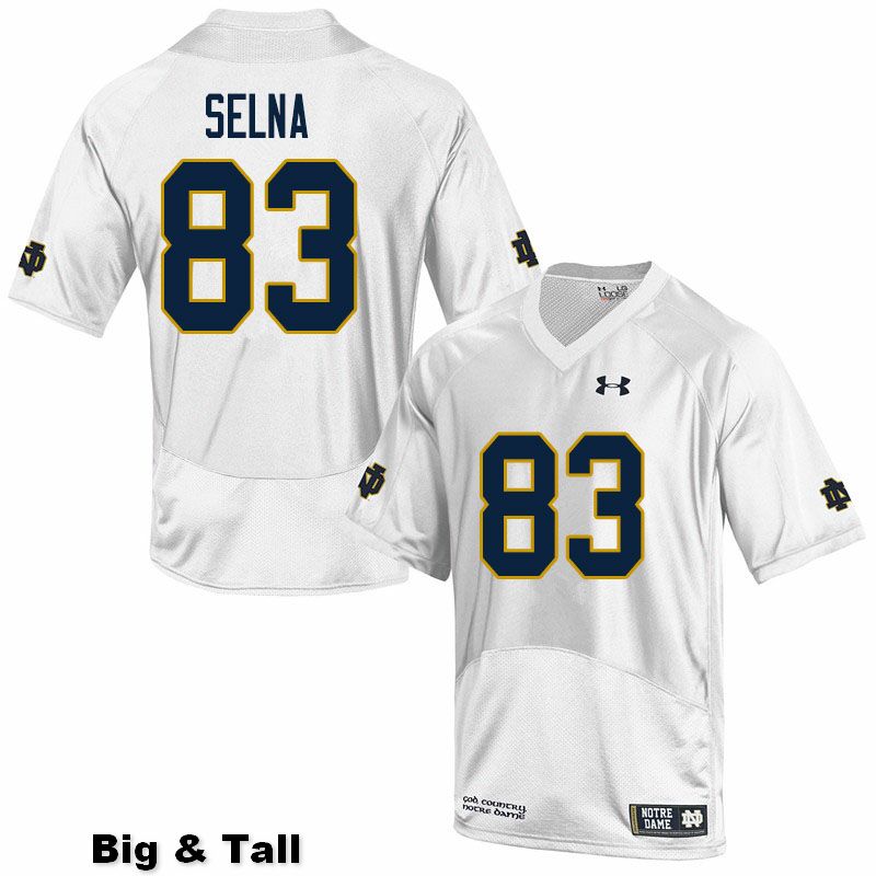 Men's NCAA Notre Dame Fighting Irish #83 Charlie Selna Stitched College Under Armour Authentic White Big & Tall Football Jersey HC10E74LK